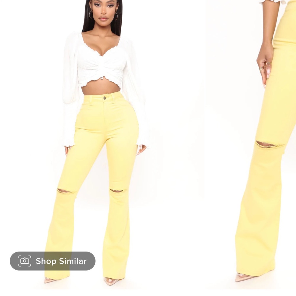 Yellow Flared Jeans